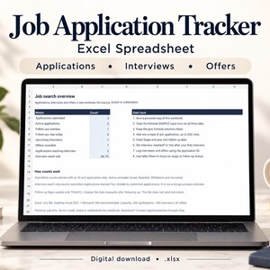 Job Application Tracker Excel Spreadsheet, Interview Planner, Follow-Up Dashboard and Job Offer Comparison