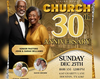 DIY Church Flyer Template for Canva (Digital Download)