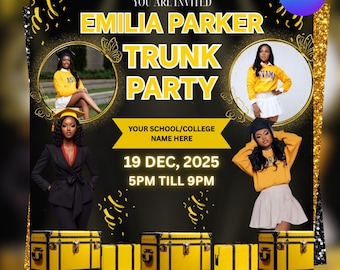Trunk Party Invitation: College Graduation Send Off Flyer (Editable Canva Template, Instant Download)