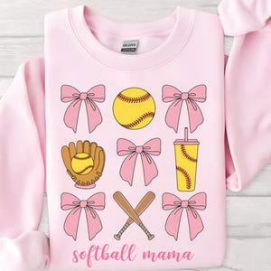 Softball Mama Png, Softball Png, Softball mom Shirts, Softball Game Day Png, Softball Mama Png Sublimation, Gift, Softball Mama Coquette bow