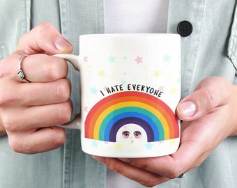 Odio a todos taza, ideas de regalos divertidos, regalo de amigo, taza divertida, taza de café divertida, taza sarcástica, regalo de mordaza, taza de regalo atrevida de oficina de compañero de trabajo