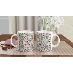 The Pet Lover mug on a kitchen counter, paired with a breakfast spread, the charming pet motifs inviting a sense of companionship.