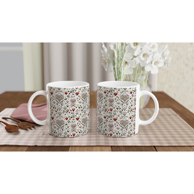 The Pet Lover mug on a kitchen counter, paired with a breakfast spread, the charming pet motifs inviting a sense of companionship.