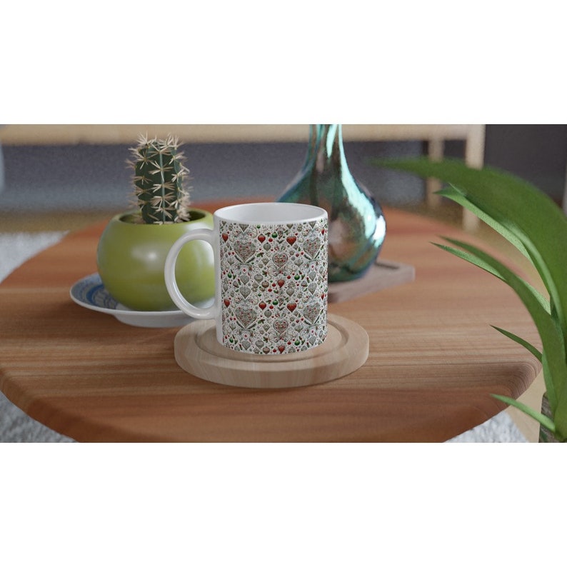 A relaxed setting of a living room where the Pet Lover mug sits on a coffee table, a scene that speaks to quiet mornings with beloved pets.