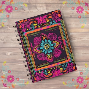 Spanish Inspired Floral Mexican Spiral Bound Journal - Notebook Diary Sketchbook Stationery Gift, Journaling, Art Supplies, Mexican Decor