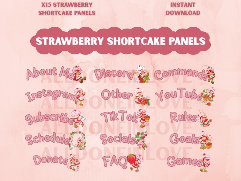 Stawberry Shortcake Twitch Panels | Strawberry Shortcake Panels ...