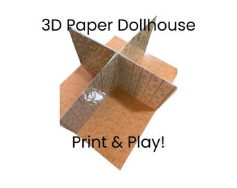Printable Paper Dollhouse Kit: DIY Craft Project for Kids (PDF Download)