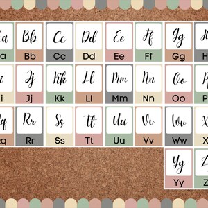 Cursive Alphabet Flashcards | Printable A–Z Classroom Decor in Neutral ...