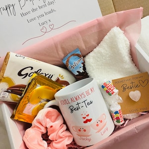 Caja de regalo para la mejor amiga / Cumpleaños de la mejor amiga / Mejor amiga / Regalo para ella / Regalo personalizado / Taza personalizada / Regalo de cumpleaños para ella