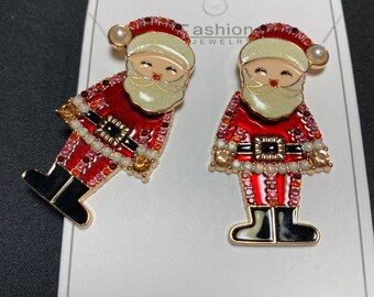 Christmas Holiday Santa Stud Earrings