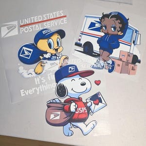 Camisetas de dibujos animados de la oficina de correos del Servicio Postal, cualquier tamaño y color
