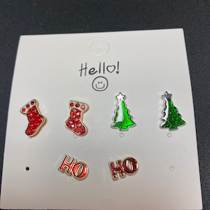 6 sets Christmas Holiday Stud Earrings