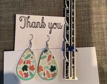 Faux leather earrings, fun earrings, seasonal, autumn, fall, Christmas,