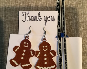 Faux leather earrings, fun earrings, seasonal, Christmas,