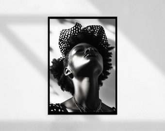 Queens (Décor de chambre de fille, Art mural noir et blanc, impression vintage, tirages photographiques, impression photo vintage, photo portrait)
