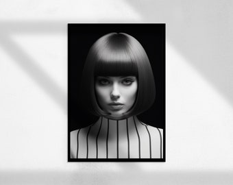 Gidora (Photographie de mode, photographie vintage, noir et blanc, art photo rétro, portrait vintage)