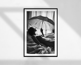 Envie d'un chez-soi (impression de photographie, art mural noir et blanc, impression vintage, photographie de mode, Helmut Newton, impression de photo de nudité)
