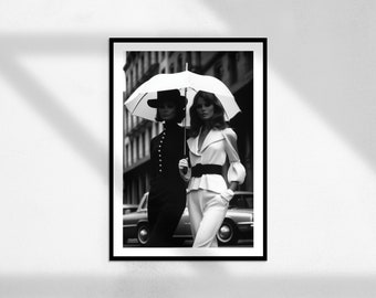 Street Style (Décor mural de cuisine, Art mural noir et blanc, impression vintage, tirages photographiques, affiche de mode, impression photo)