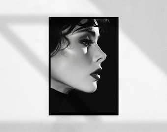 Audrey Hepburn 2 ( Art mural noir et blanc, impression vintage, tirages photographiques, impression photo vintage, impression féministe )