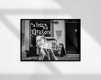 Affiche de journal (impression d’affiche de journal, art mural noir et blanc, impression vintage, tirages photographiques, impression d’art photo)