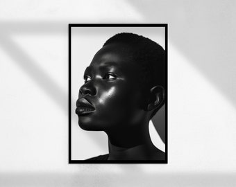 Son histoire en couleurs (art mural noir et blanc, impression vintage, impressions photo, impression photo vintage, décoration de chambre de fille, photo portrait)