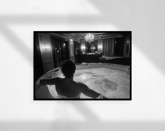 Bathtub Boy (impression vintage, photographie noir et blanc, tirages photographie, décoration d'intérieur, téléchargement numérique)