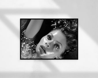 Bathtub Brigitte Bardot 2 ( Vintage Print, Black and White Photography, Photography Prints, Home Decor, Digital Download )