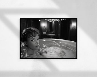 Bathtub ( Vintage Print, Black and White Photography, Photography Prints, Home Decor, Gifts Printable Art, Digital Download )