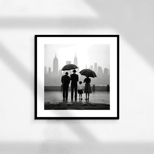 Under the Umbrella ( Luxury Black & White Aesthetic, Retro posters, Brella Designer Art, Wall art, Fashion Photography )