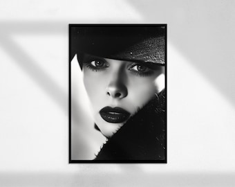 Audrey Hepburn ( Black and White Wall Art, Vintage Print, Photography Prints, Vintage Photo Print, Feminist Print )