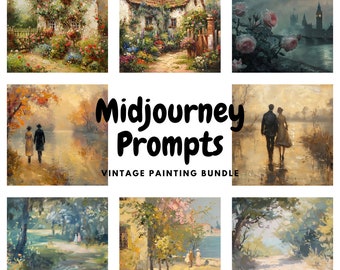 50+ Painting Prompts Bundle - Midjourney Prompts - Wall Art Prompts