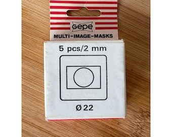 Vintage Gepe Multi Image Masks Ø22 35mm Slide Mount Masks 2pc Partial Box