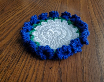 Handcrafted Crocheted Flower Coasters - set of 4