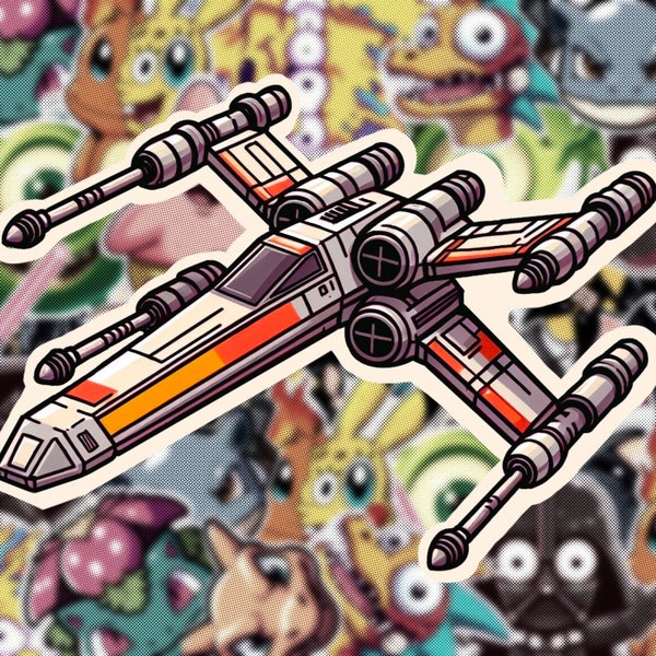 X-Wing fighter  Sticker | Water Resistant | Glossy Laminate