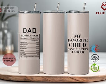 Personalized Dad Tumbler: Funny Gift for Father's Day, Birthday