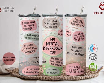 Mental Health Affirmations Tumbler: Social Worker Gift