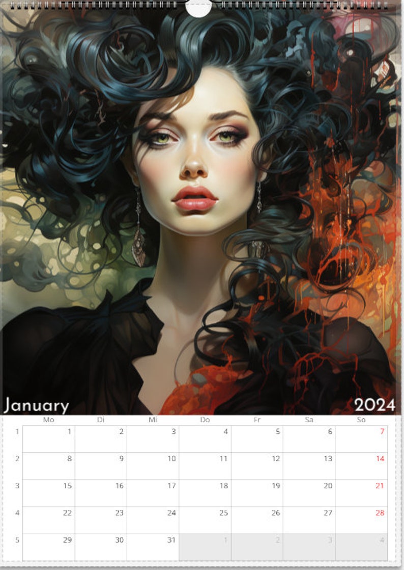 Wandkalender 2025 Fantasy Kalender 2025 Gothic Planer 2025 Perfect Gift 