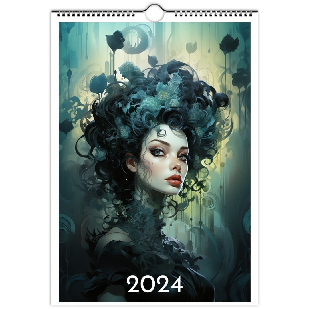 Wandkalender 2024 Fantasy Kalender 2024 Gothic Planer 2024 Perfect Gift 