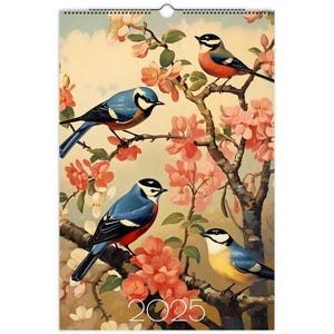 Calendario Uccelli Fauna selvatica Calendario Natura Planner Regalo per gli amanti degli uccelli e della natura - 2025 USA e CA