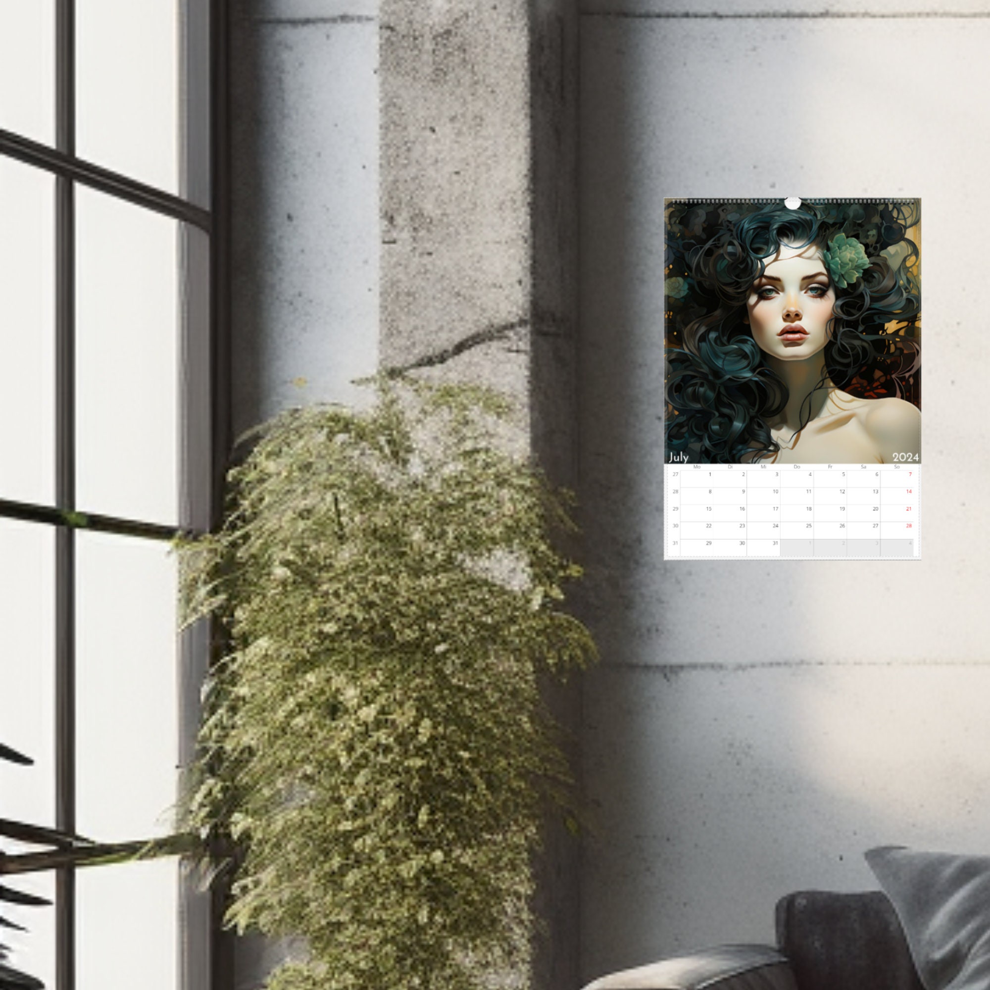 Wall Calender Fantasy Kalender 2024 Gothic Horror Calender 2024 Magical 