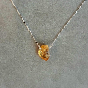 Raw Citrine Necklace & Earrings | Citrine Crystal  Necklace| Natural Genuine Citrine Pendant| Healing Crystal Necklace | November Birthstone