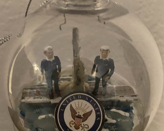 Navy Aircraft Carrier globe Ornament