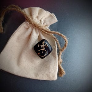 Obsidian Stone Amulet, Magic Talisman for Luck, Love & Wealth