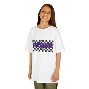 Checkerboard Graphic Kids Tee, Fun Colorful T-Shirt, Kids Casual Wear, Birthday Gift, Kids Fashion, Playful Summer Tee