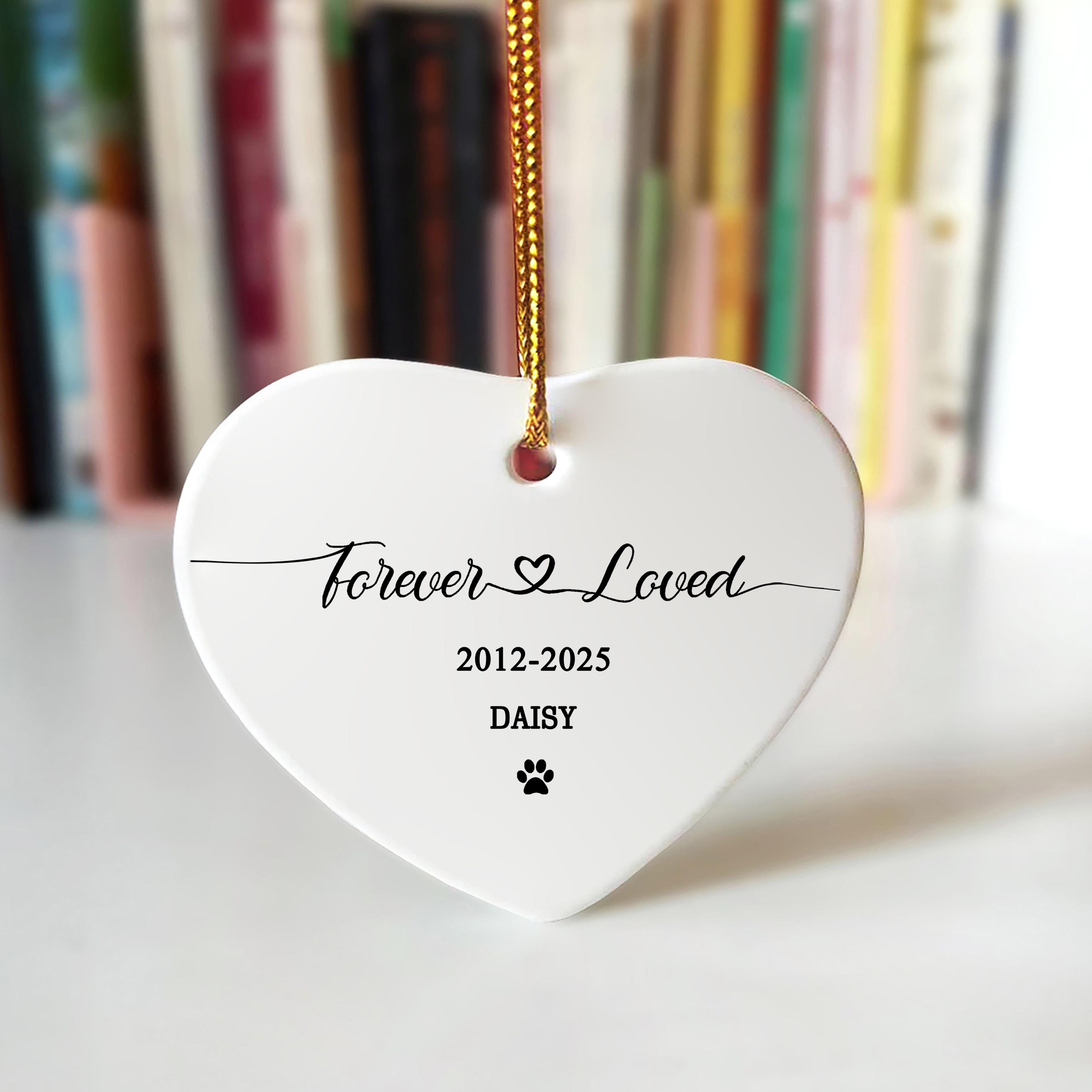 Personalized Pet Memorial Ornament: Heart Keepsake, Dog Cat Loss Gift ...