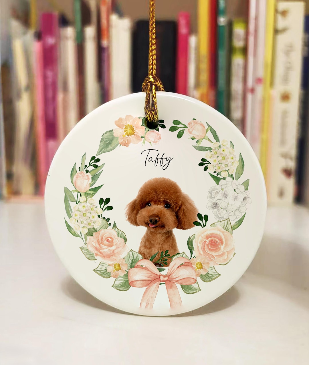 Pet Memorial Ornament – Personalized Dog or Cat Photo Keepsake | Floral ...