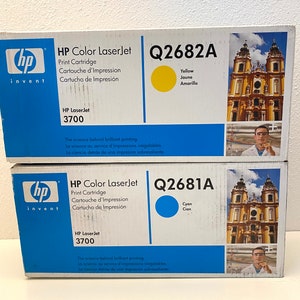 HP Q2681A シアンおよび Q2682A イエロー トナー カートリッジ Laserjet 3700 プリンター