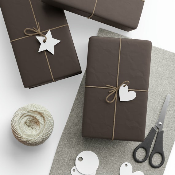 Matte Chocolate Brown Christmas Wrapping Paper Roll Kylie Jenner