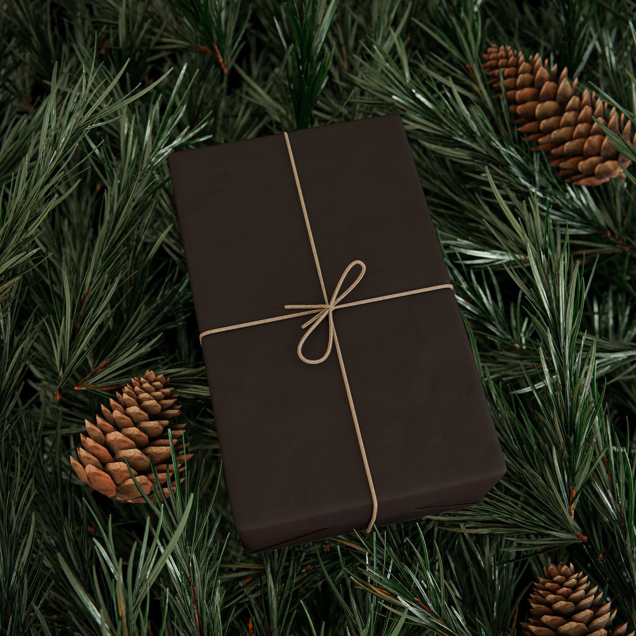 Matte Chocolate Brown Christmas Wrapping Paper Roll Kylie Jenner Kardashian  Minimalist 