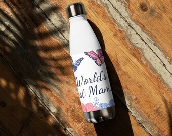 Stainless Steel Water Bottle, Worlds best Mama Water Bottle, Unique Design, Best Quality